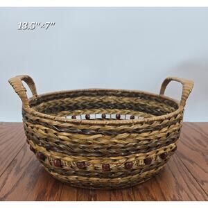 Vintage Woven Basket with Handles